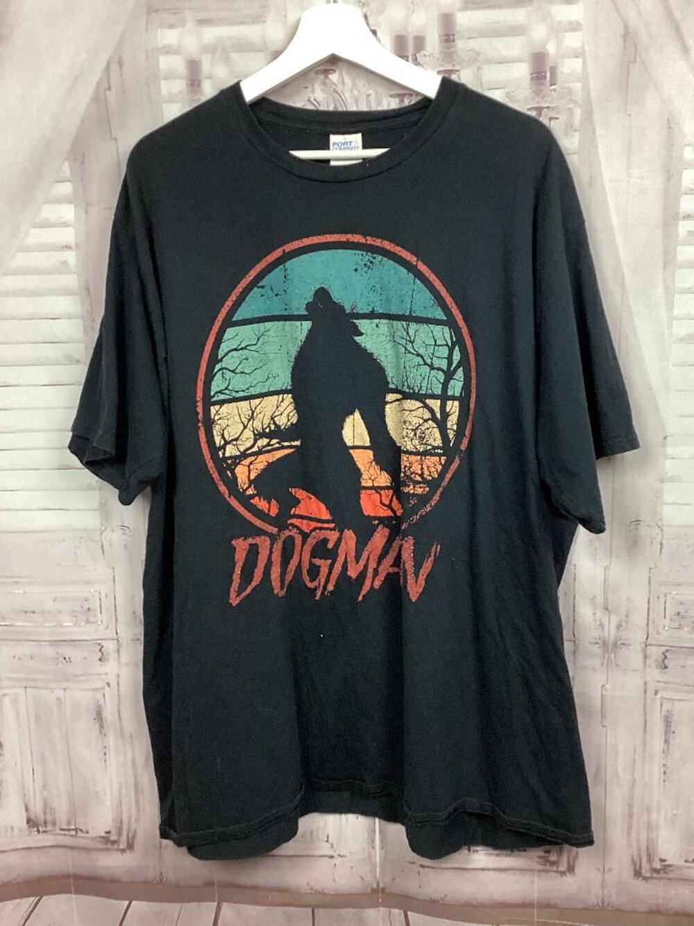 Dogman Tee Shirt Black Graphic Front Cryptid Folklore Vintage 3XL